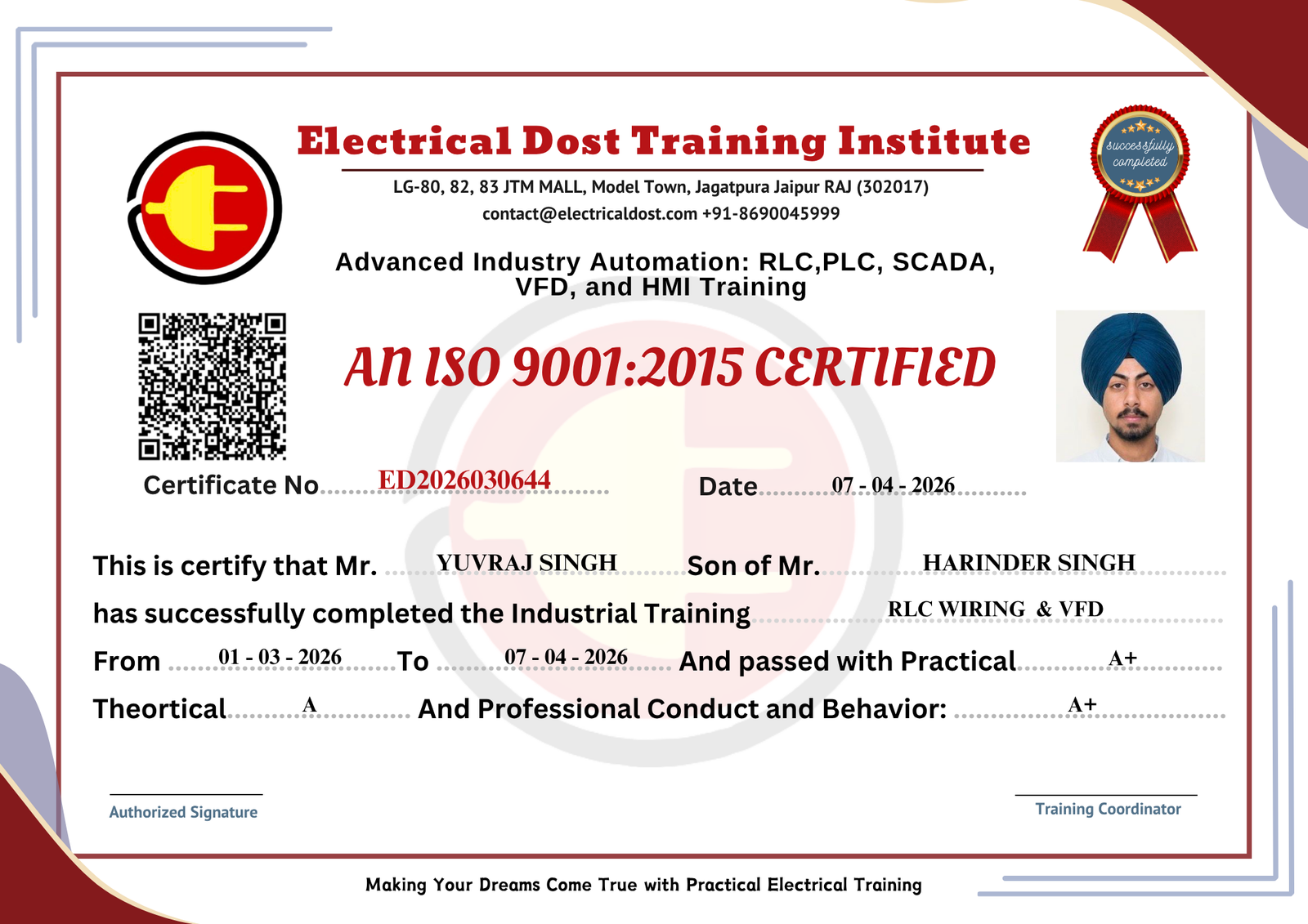 ISO Certificate 4